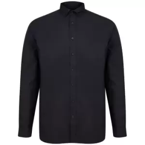 Image of Henbury Mens Modern Long Sleeve Classic Fit Oxford Shirt (4XL) (Black)