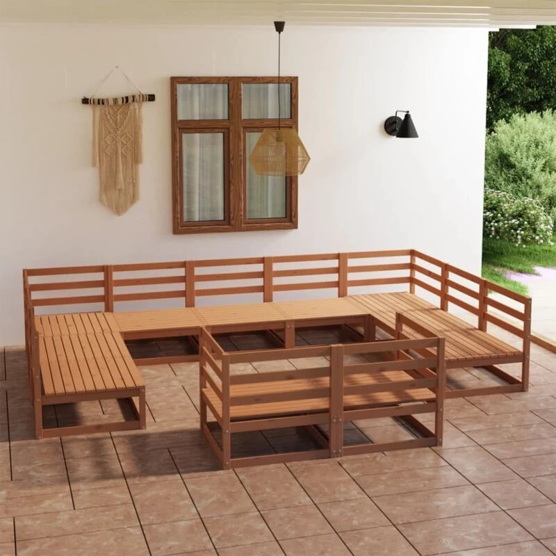 Image of VIDAXL 11 Piece Garden Lounge Set Solid Pinewood Vidaxl 8720286473153