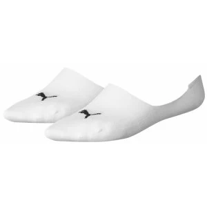 Image of Puma Invisible Footie Socks UK Size 2H-5 White 2 Pack