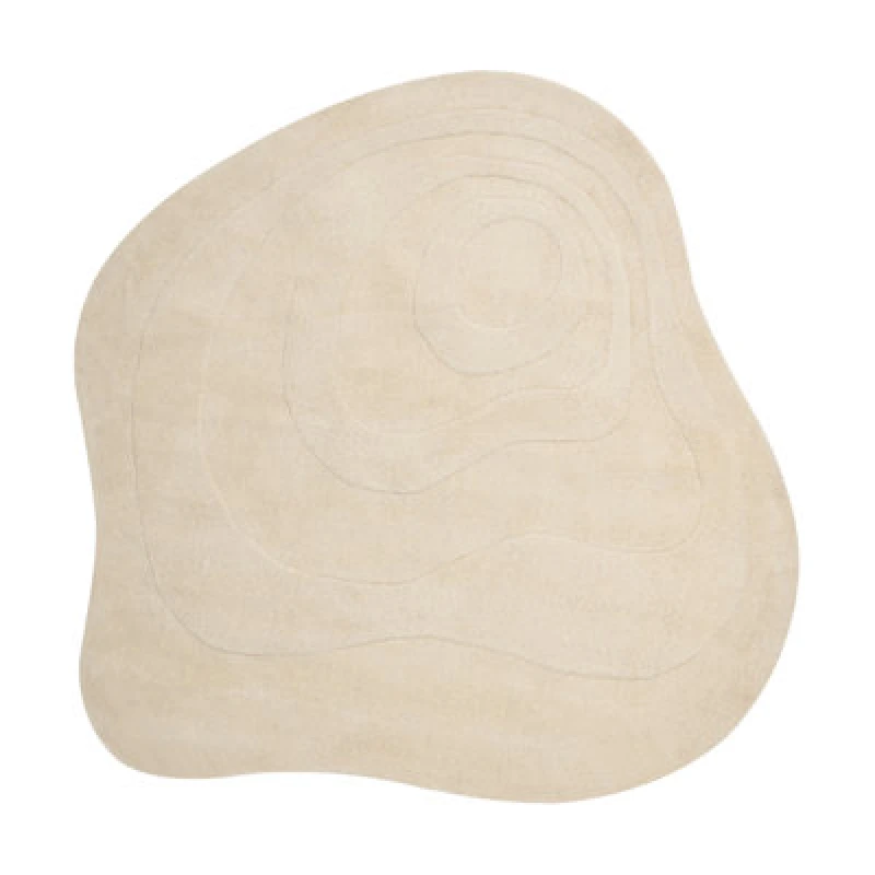 Image of Beliani Rug Gorano Light Beige 160 X 160 Cm Viscose