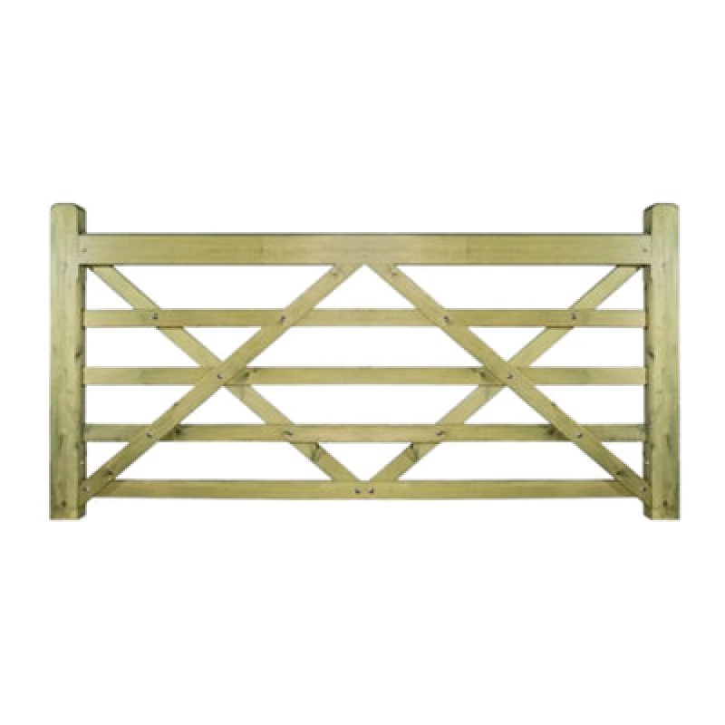Image of Burbage Iron Craft Evin 5 Bar Wooden Farm Field Gate 900mm Wide X 1200mm High Ev13S