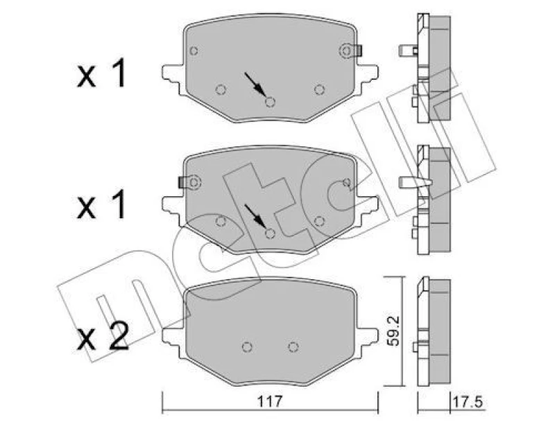 Image of METELLI Brake pad set METELLI 22-1409-0