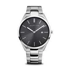 Image of Bering Black and Silver 'Ultra Slim' Fashion Watch - 17240-702