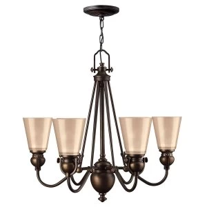 Image of 6 Light Multi Arm Chandelier Olde Bronze Finish, E27