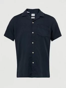 Image of Selected Revere Collar Shirt - Navy, Size XL, Men