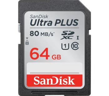Image of SanDisk Ultra Plus 64GB SDXC Memory Card