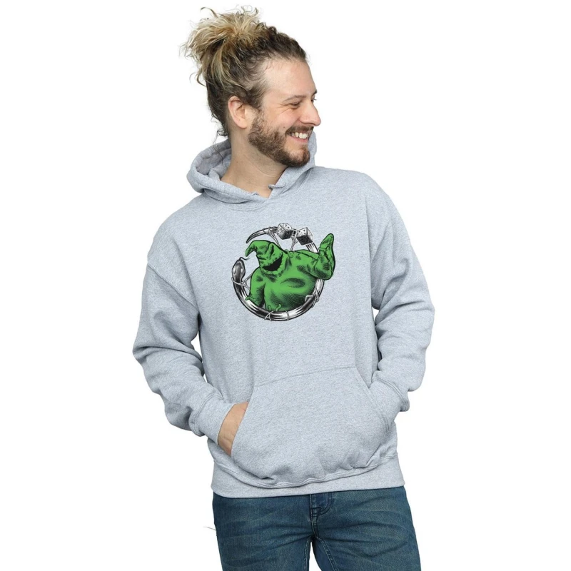 Image of Disney Men Nightmare Before Christmas Roll The Dice Hoodie in Grey Size: large Grey L Male 5057972060391