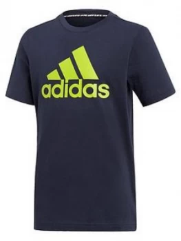 Image of adidas Boys Badge Of Sport T-Shirt - Grey, Size 13-14 Years