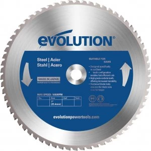 image of Evolution Mild Steel Cutting Saw Blade 255mm 52T 25.4mm