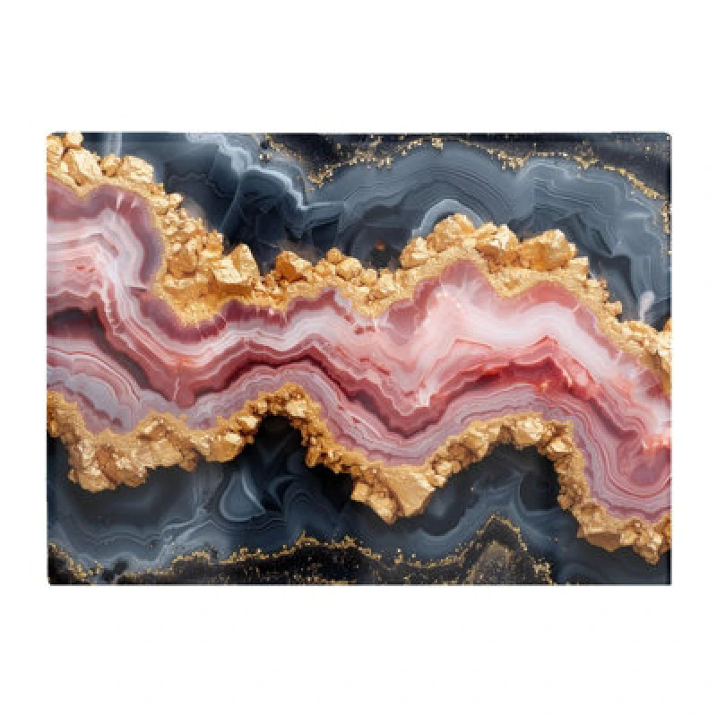 Image of Warren Reed Designer Black And Pink Marble Effect Chopping Board