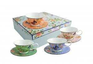 image of Aynsley Cottage garden windsor teacups saucers set of 4