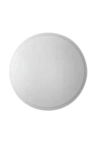 image of Ego LED Dimmable Round Flush Ceiling Lamp, White Stardust, 3000- 4000-6000K