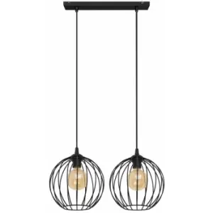 image of Helam Mercure Straight Bar Pendant Ceiling Light Black 50cm