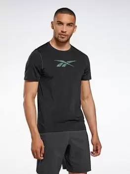 Image of Reebok Workout Ready ACTIVCHILL Short Sleeve T-Shirt - Black Size XL Men