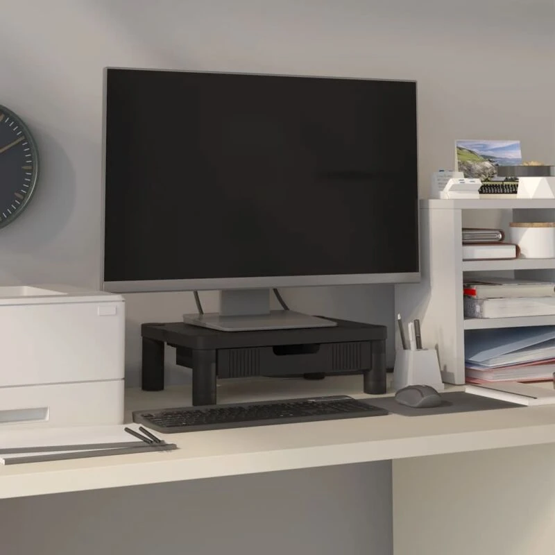 Image of Vidaxl Monitor Stand Black 43X30.5X13 Cm, Black 51722