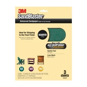 Image of Sandblaster 120-Grit No-Slip Grip Backing Sandpaper - 5 Pack