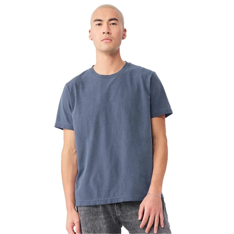 Image of Bella + Canvas Mens Washed Canvas Heavyweight T-Shirt in Mid Navy Size: Large Mid Navy Male L