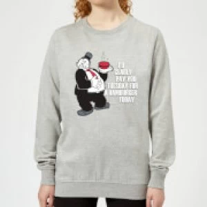 Image of Popeye Hamburger Womens Sweatshirt - Grey - 3XL