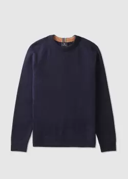 Image of Paul Smith Mens Crew Neck Knit Sweatshirt In Navy