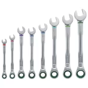 Image of Bosch 1600A027PS 8 Piece Ratchet Combination Spanner Set