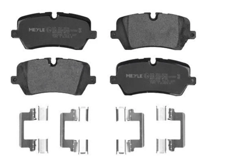 Image of MEYLE 025 257 2016 Brake pad set Rear Axle, prepared for wear warning indicator, with accessories, Original Quality, with anti-squeak plate Brake Pad
