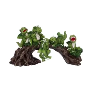 Image of Daring Dragonlings Green Baby Dragons on Branch Figurine
