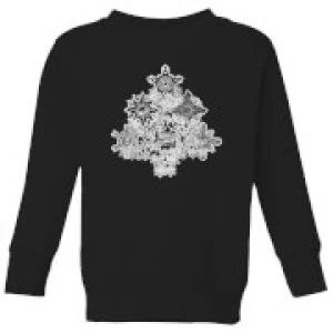 image of Marvel Shields Snowflakes Kids Christmas Sweatshirt - Black - 11-12 Years