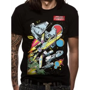 image of Star Wars - Comic Ships Mens Large T-Shirt - Black