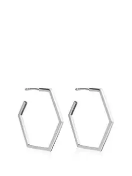 image of Rachel Jackson London Large Hexagon Hoop Earrings - Silver