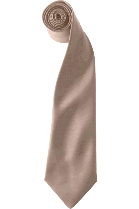 Image of Premier Premier Men Colours Satin Clip Tie Pack of 2 in Khaki Khaki One Size Male 5059269186364
