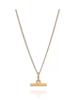 image of Rachel Jackson London Mini Gold T-Bar Necklace, Gold, Women