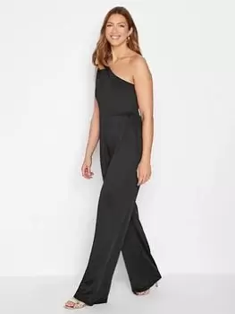 image of Long Tall Sally Cold Shoulder Jumpsuit - Black, Size 12, Women