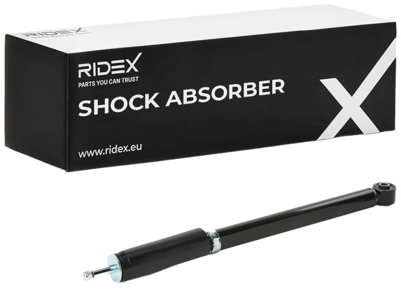 Image of RIDEX 854S1322 Shock absorber Rear Axle, Gas Pressure, Twin-Tube, Telescopic Shock Absorber, Bottom eye Shock Absorber (854)