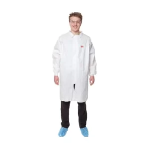 image of 4440 XL White Lab Coat With Zipper