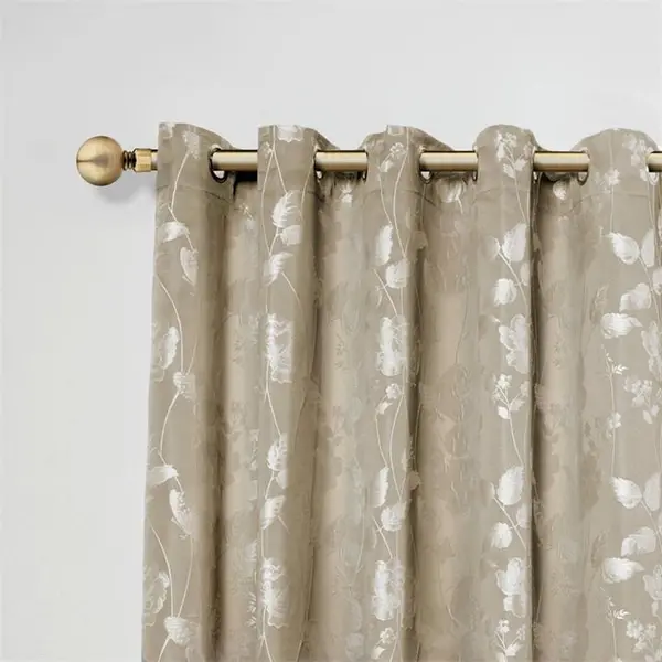 Image of Studio Studio Plain Ball Extendable Curtain Pole - Brown 1.2 - 2.1m