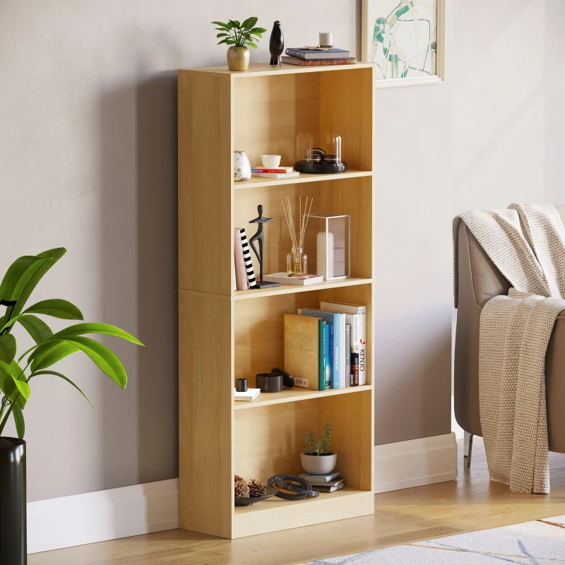 Image of Lassic Vida Designs Cambridge 4 Tier Large Bookcase Oak unisex 4 Tier