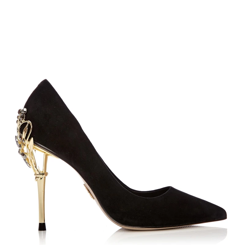 Image of Moda in Pelle Ilari Ivory Leather Pumps - Black 4