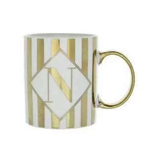 Image of Mug Initial N Patterned Gold