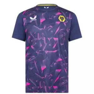 Image of Castore Wolves Pre Match T-Shirt Mens - Blue