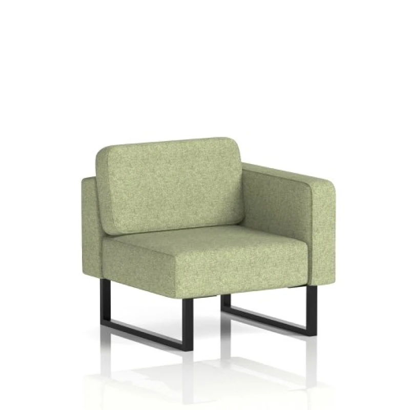 Image of Brixworth Modular Seating Left Unit with Black in Rivet Fabric - Burnish