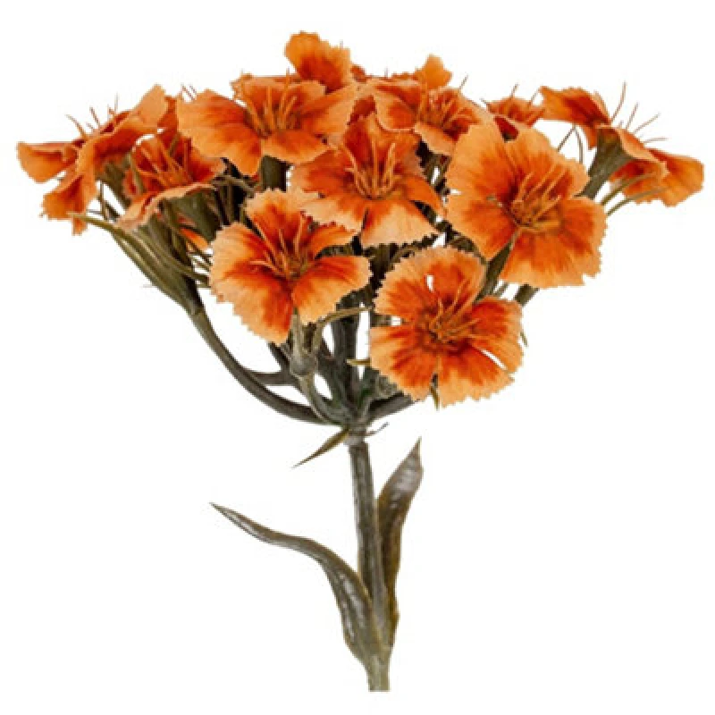 Image of Hill Interiors Dianthus Artificial Flower Spray Orange (One Size)