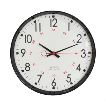 Image of WILLIAM WIDDOP 30cm Metal Case Kitchen Clock - Black