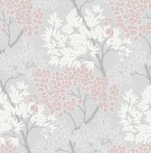 Image of Fresco Lykke Tree Pink Wallpaper