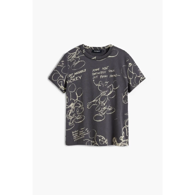 Image of Desigual Womens T-Shirt Desigual Mickey Sketch Noir Female M