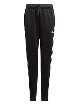 Image of adidas Boys 3 Stripe Pants - Black/White, Size 5-6 Years