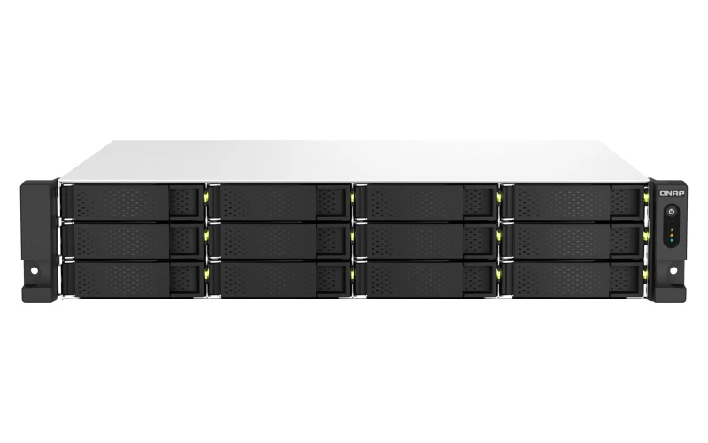Image of QNAP QNAP TS-1264U-RP NAS Rack (2U) Intel Celeron 8GB DDR4 0 TB QNAP QTS Aluminium, Black TS-1264U-RP-8G