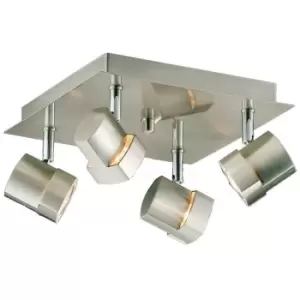 image of Cristal Moka 4-Light Flush Mount Satin Nickel