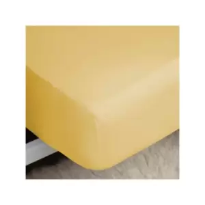 Image of Belledorm Easycare Polycotton Percale 200 Thread Count 11" Deep Fitted Sheet, Saffron, Double