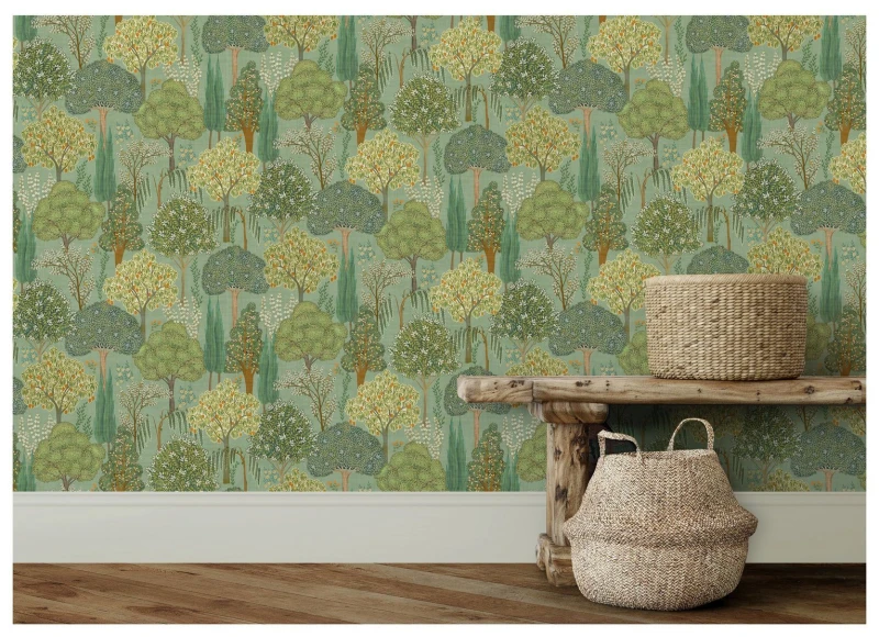 Image of Esselle Home Persian Oasis Sage Green Wallpaper