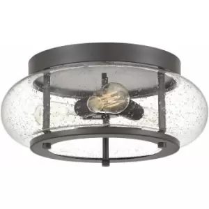 Image of Loops - 1 Bulb Flush Light Low Ceiling Old Bronze LED E27 60W Bulb